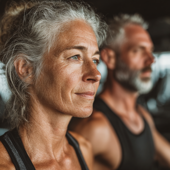 Adultos mayores ejercitándose